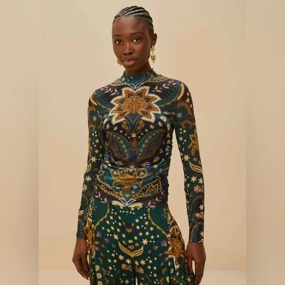 Farm Rio: Black Jaipur Blouse - Picture 4 of 9